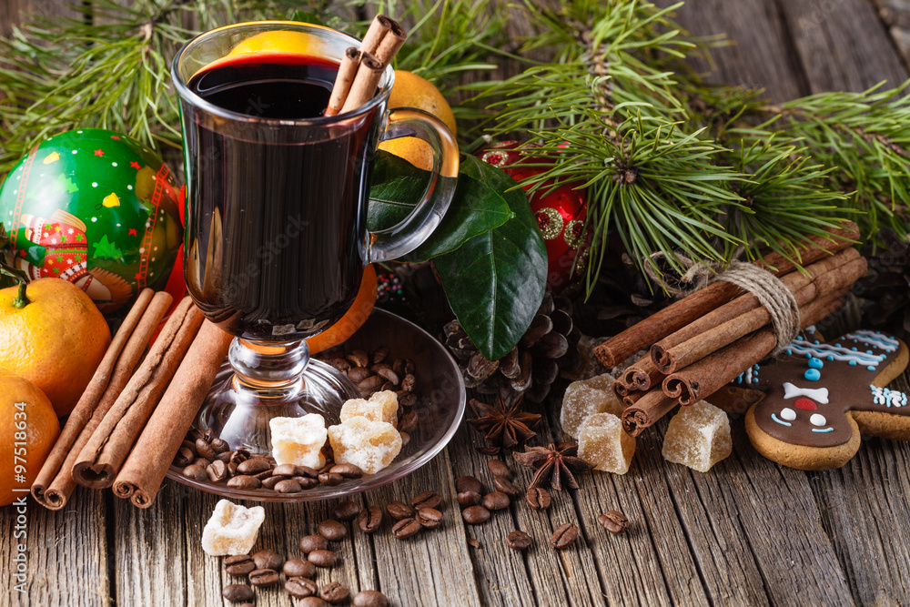 Xmas mulled wine with cinnamon stick Xmas mulled wine with cinnamon stick
