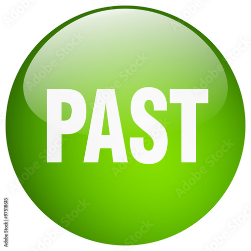 past green round gel isolated push button