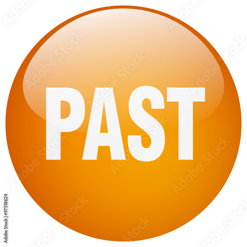 past orange round gel isolated push button
