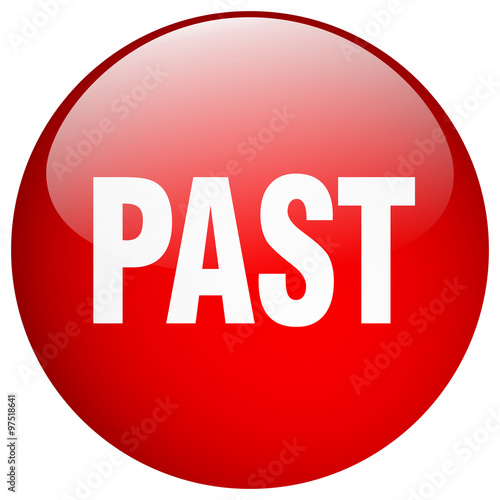 past red round gel isolated push button