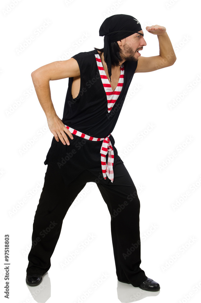 Man pirate isolated on the white background Man pirate isolated on the white background