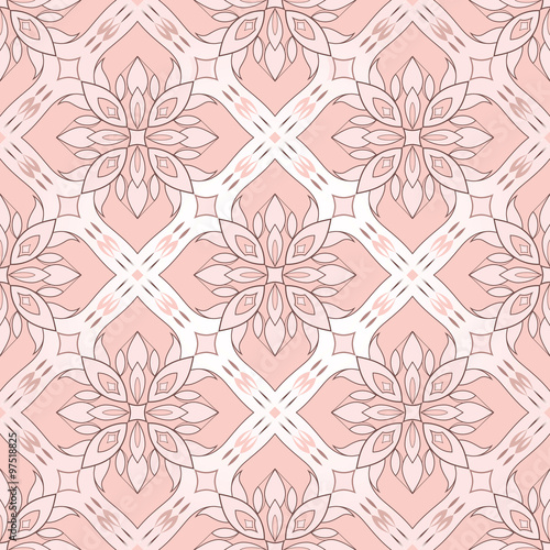 Filigree seamless texture on pink.