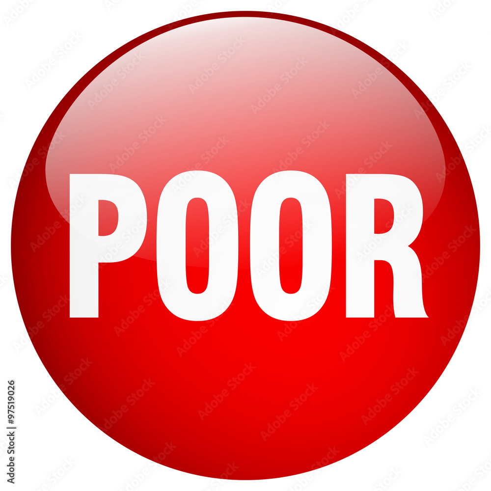 poor red round gel isolated push button poor red round gel isolated push button