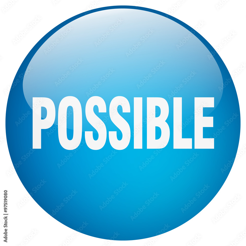 possible blue round gel isolated push button possible blue round gel isolated push button