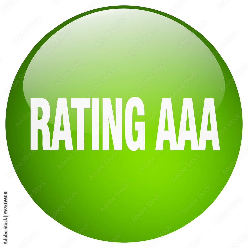rating aaa green round gel isolated push button