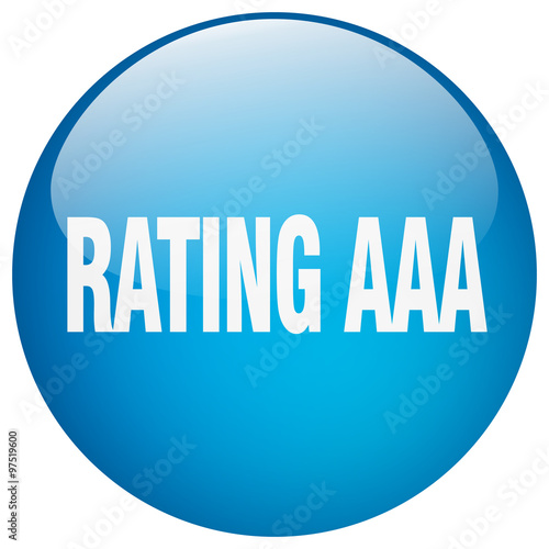 rating aaa blue round gel isolated push button