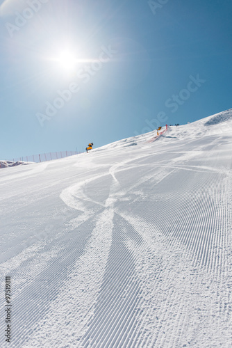 Winter mountains at ski resort