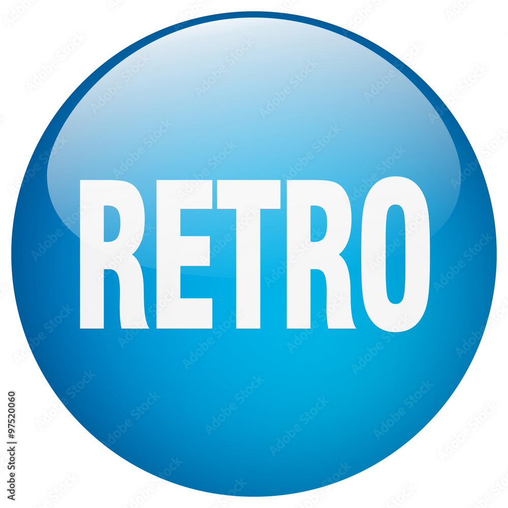 retro blue round gel isolated push button retro blue round gel isolated push button
