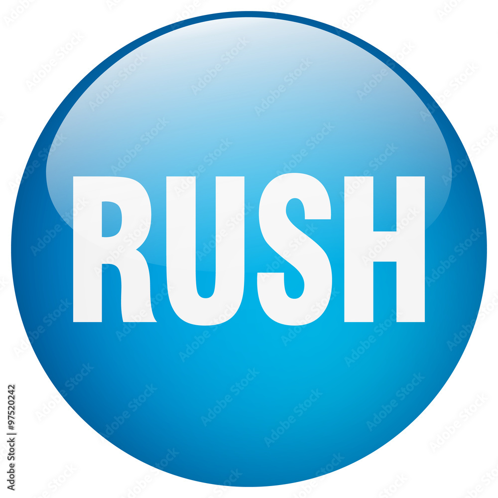 rush blue round gel isolated push button rush blue round gel isolated push button