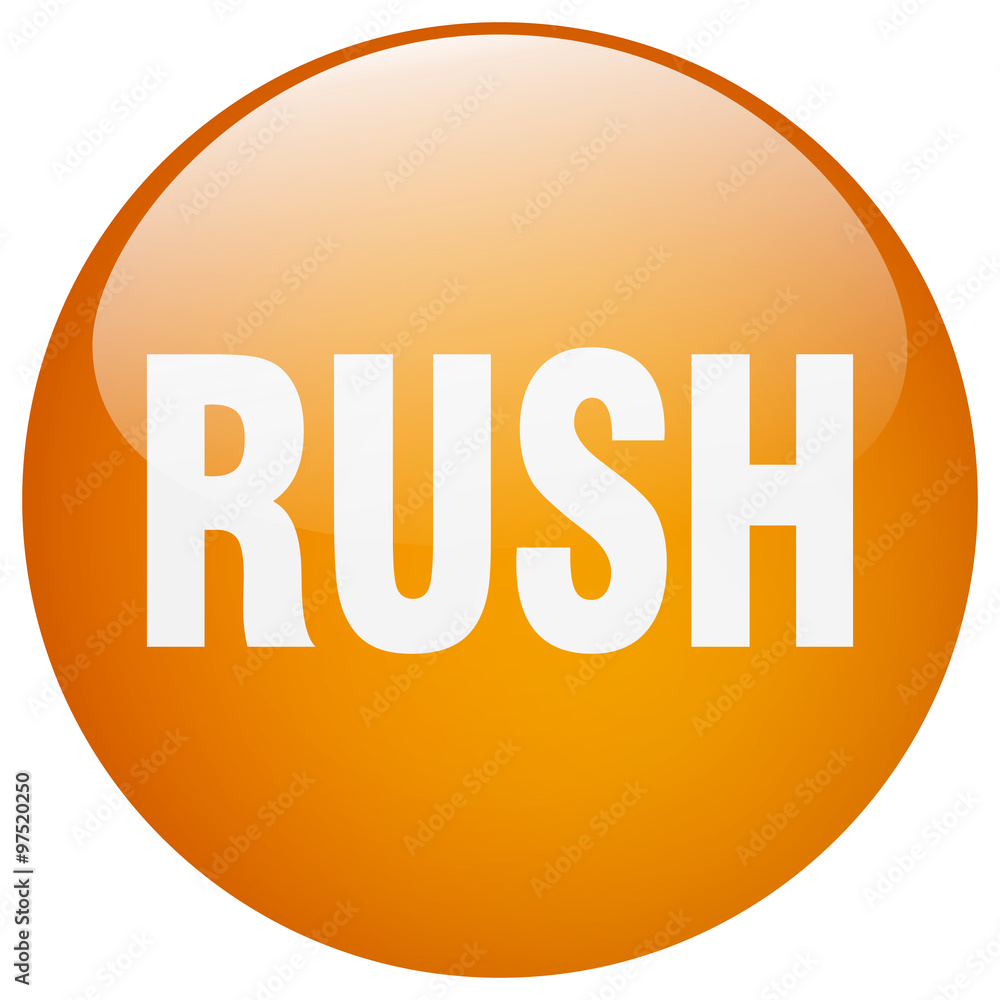 rush orange round gel isolated push button rush orange round gel isolated push button