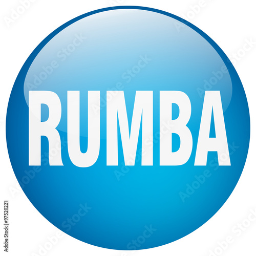 rumba blue round gel isolated push button