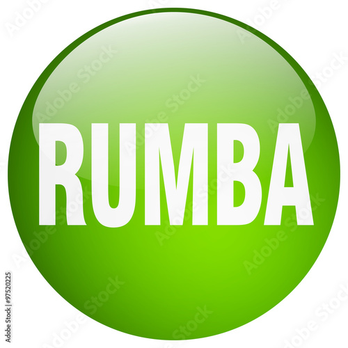 rumba green round gel isolated push button