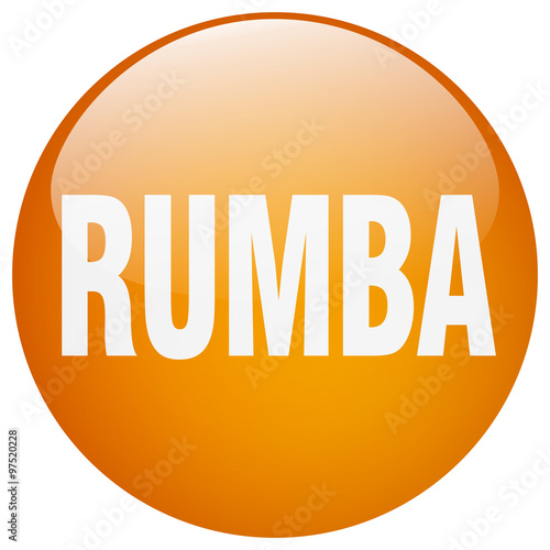 rumba orange round gel isolated push button