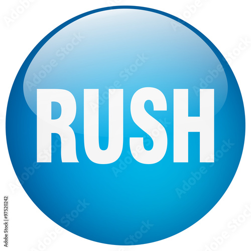 rush blue round gel isolated push button