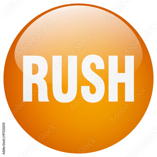 rush orange round gel isolated push button