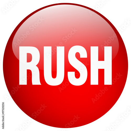 rush red round gel isolated push button