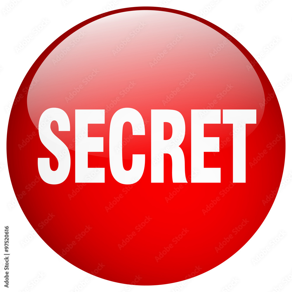 secret red round gel isolated push button secret red round gel isolated push button