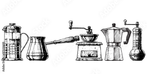 Set coffee making equipment