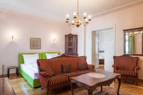 Hotel suite interior with classic style furniture