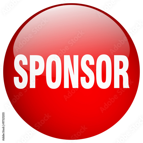 sponsor red round gel isolated push button