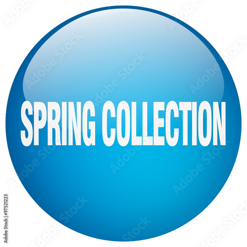 spring collection blue round gel isolated push button