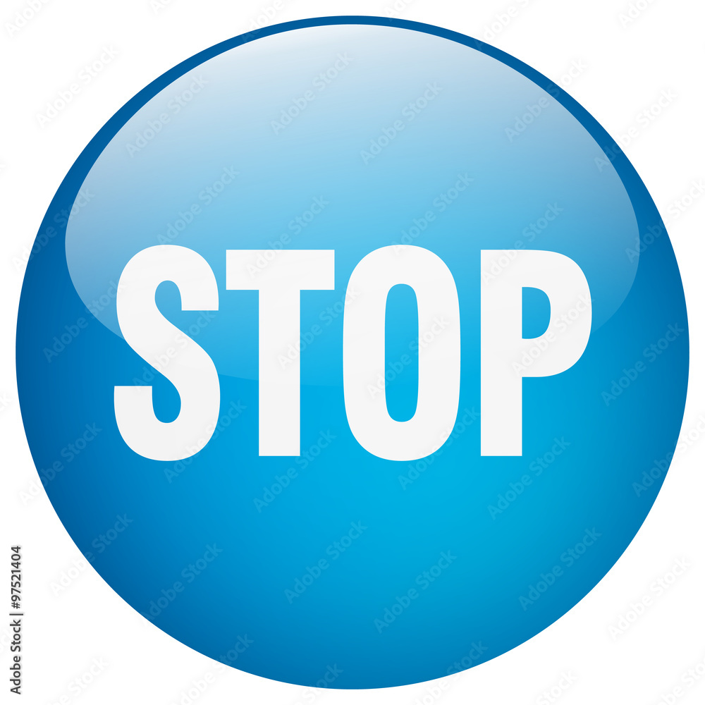stop blue round gel isolated push button stop blue round gel isolated push button