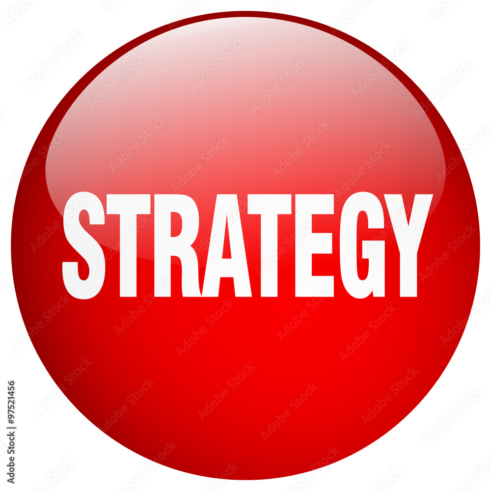 strategy red round gel isolated push button strategy red round gel isolated push button