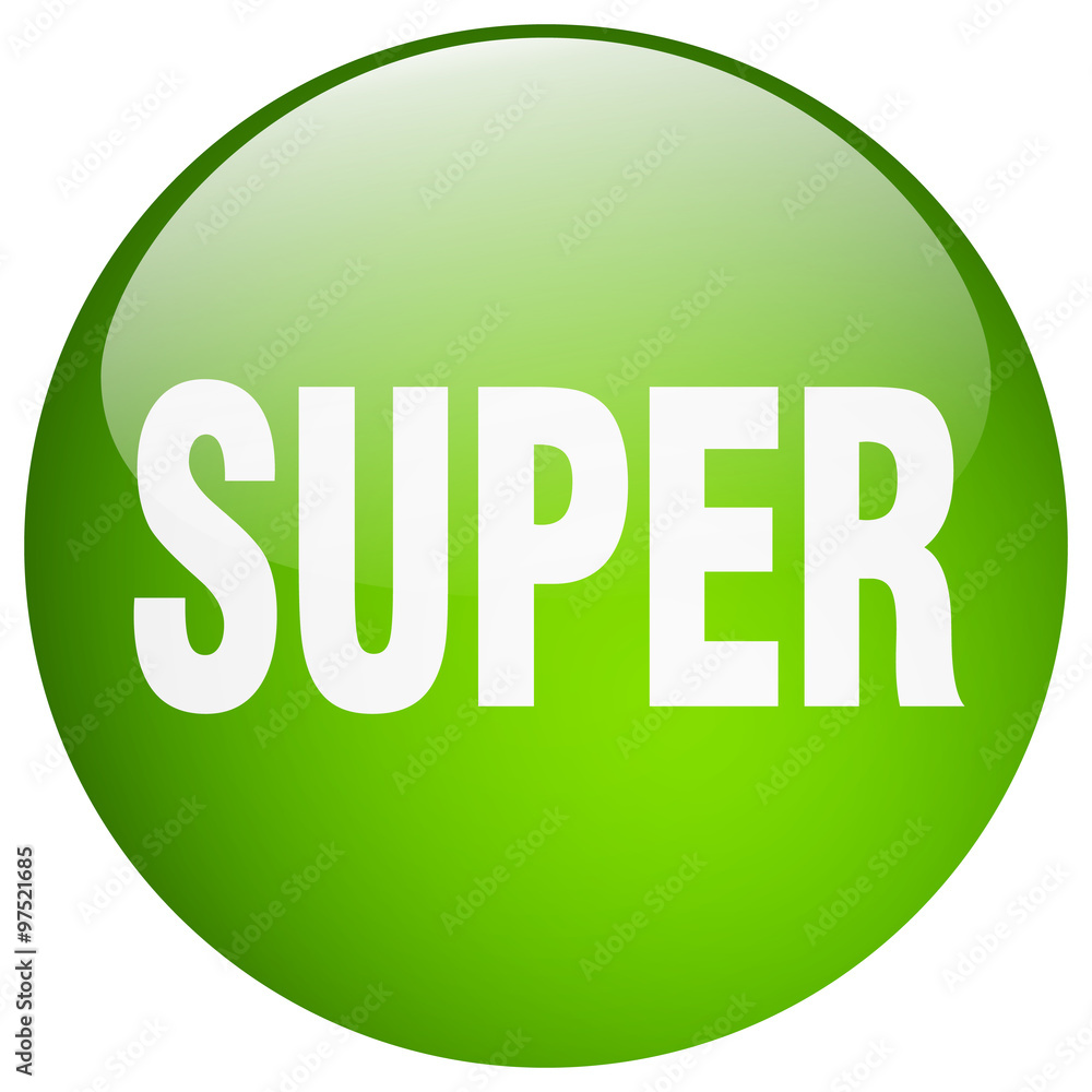 super green round gel isolated push button super green round gel isolated push button