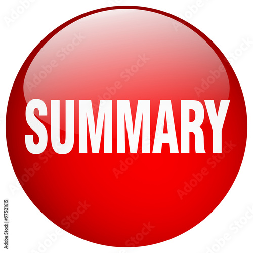 summary red round gel isolated push button
