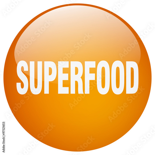 superfood orange round gel isolated push button
