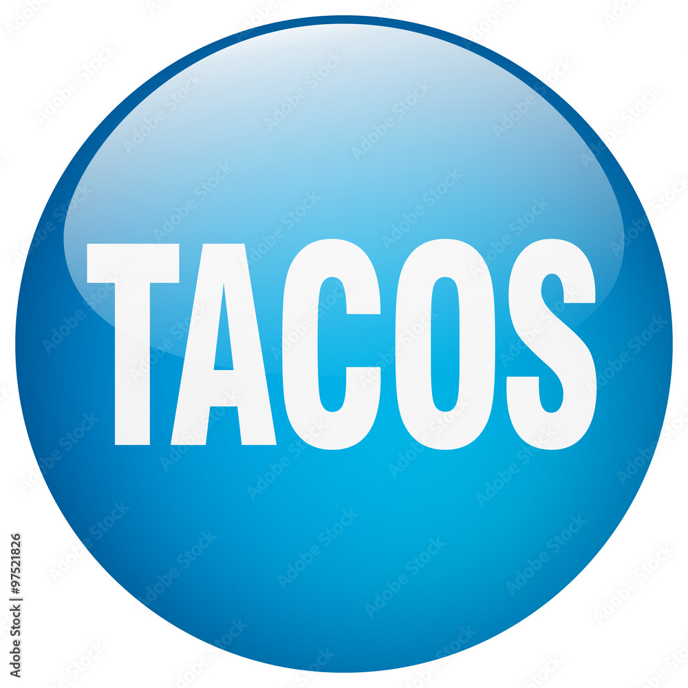 tacos blue round gel isolated push button tacos blue round gel isolated push button