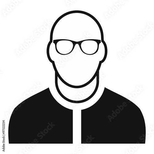 Bald man avatar simple icon