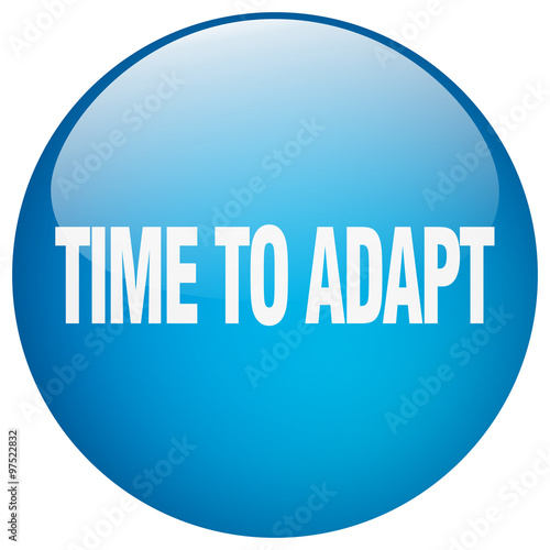 time to adapt blue round gel isolated push button