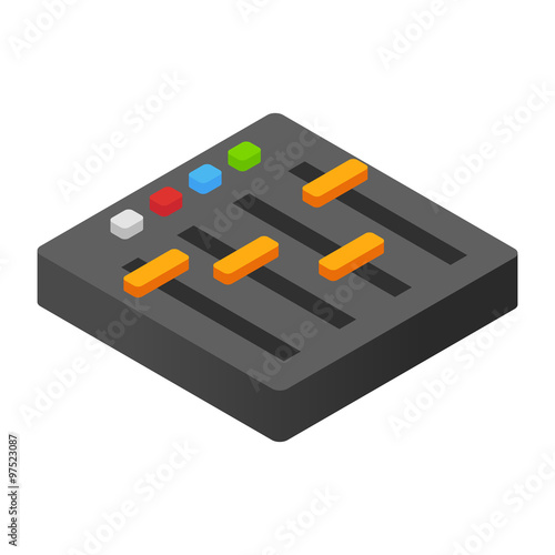 Audio mixer isometric 3d icon