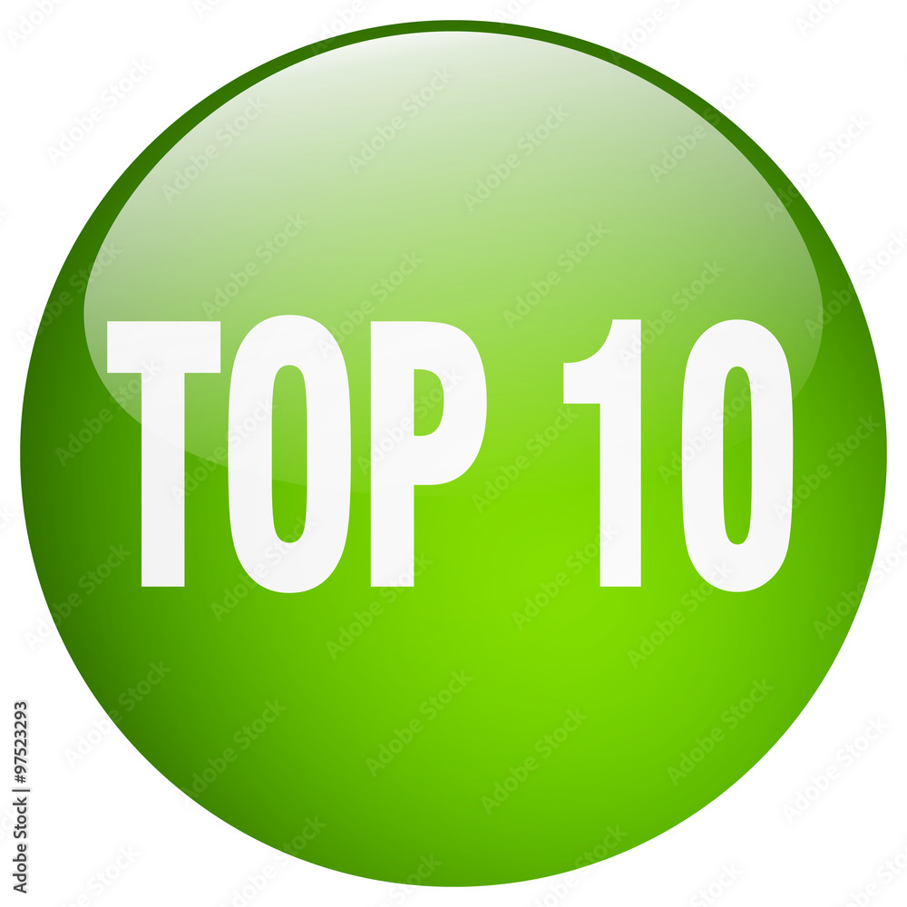 top 10 green round gel isolated push button top 10 green round gel isolated push button
