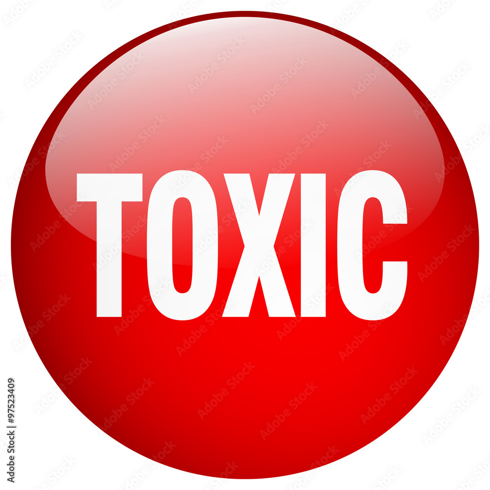 toxic red round gel isolated push button toxic red round gel isolated push button