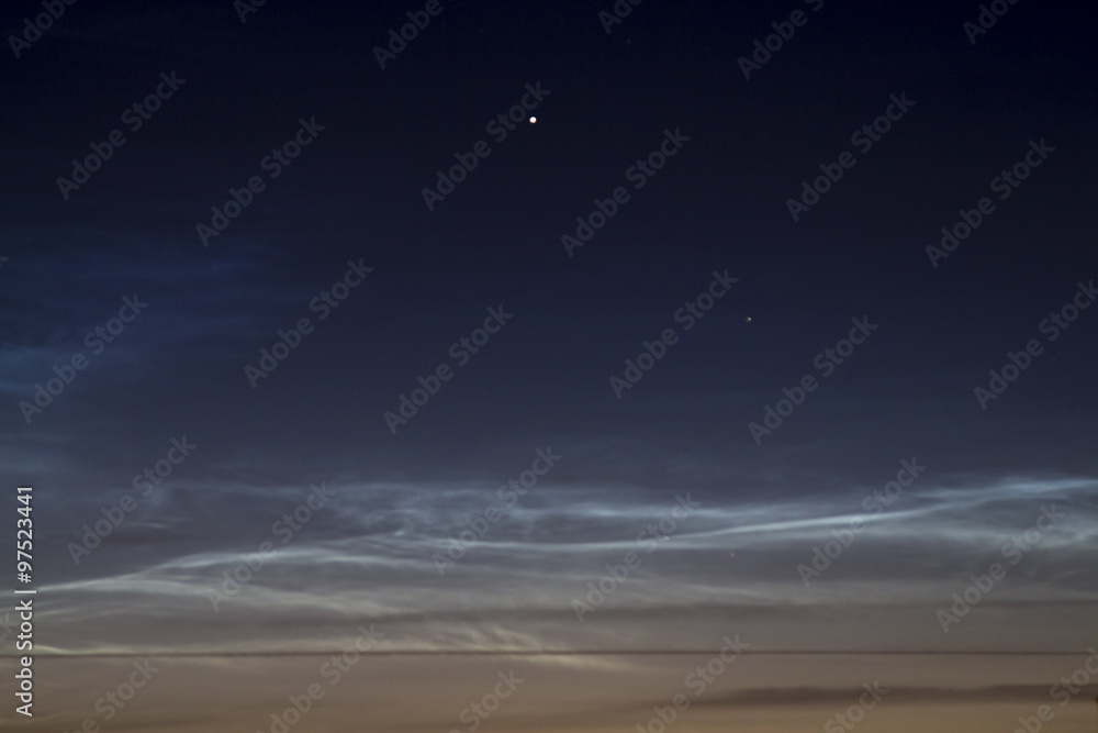 Silvery clouds (Noctilucent Clouds)