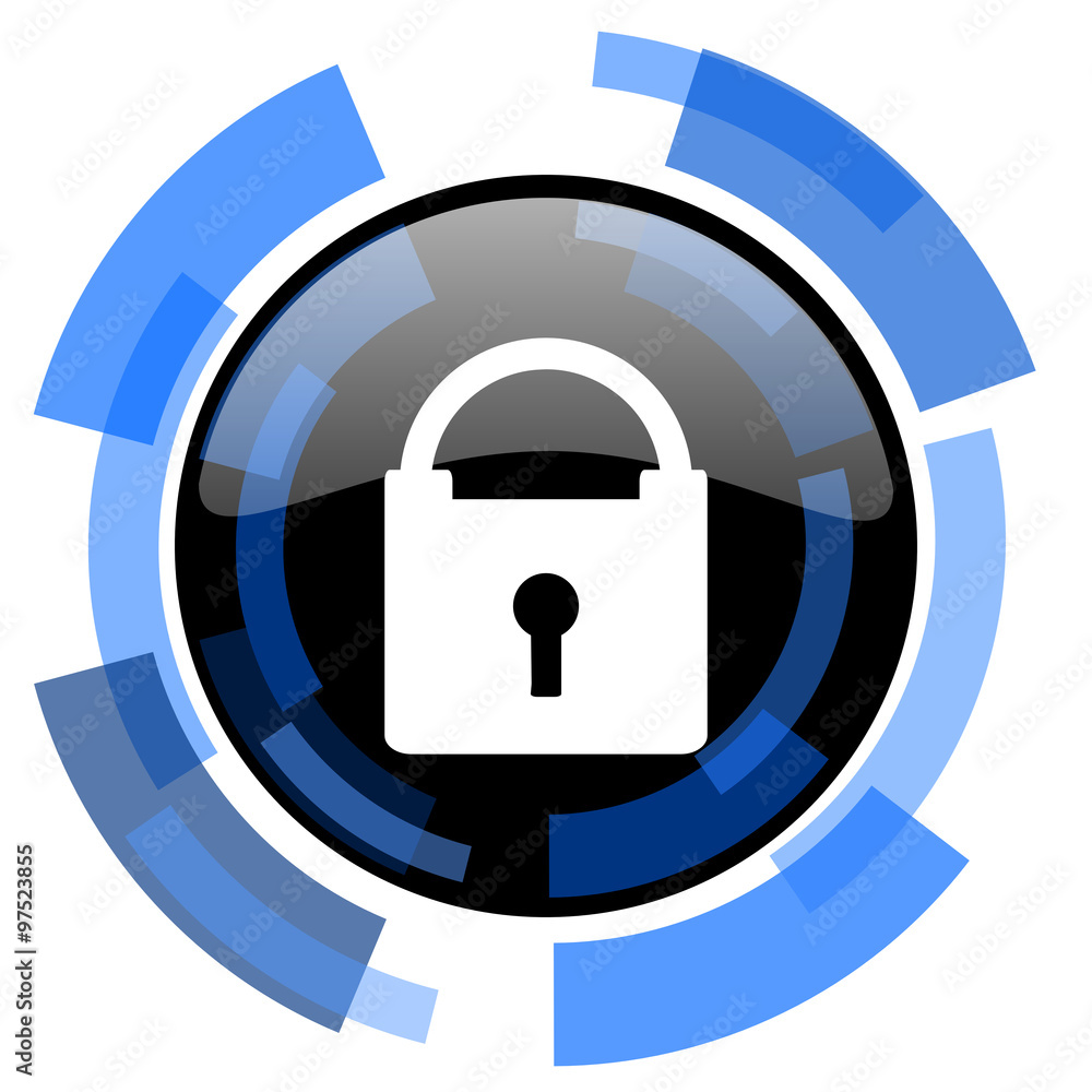 padlock black blue glossy web icon padlock black blue glossy web icon