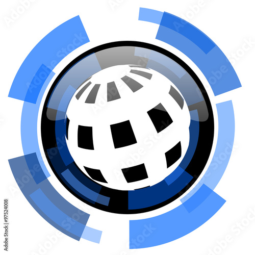 earth black blue glossy web icon