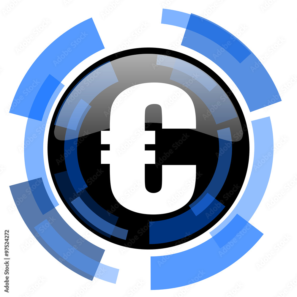 euro black blue glossy web icon euro black blue glossy web icon