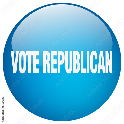 vote republican blue round gel isolated push button