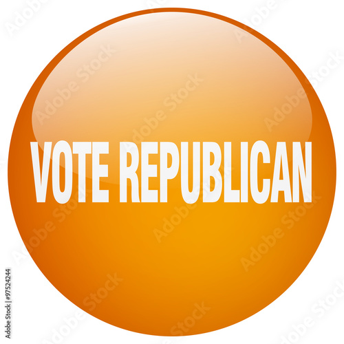 vote republican orange round gel isolated push button