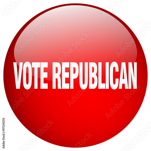 vote republican red round gel isolated push button