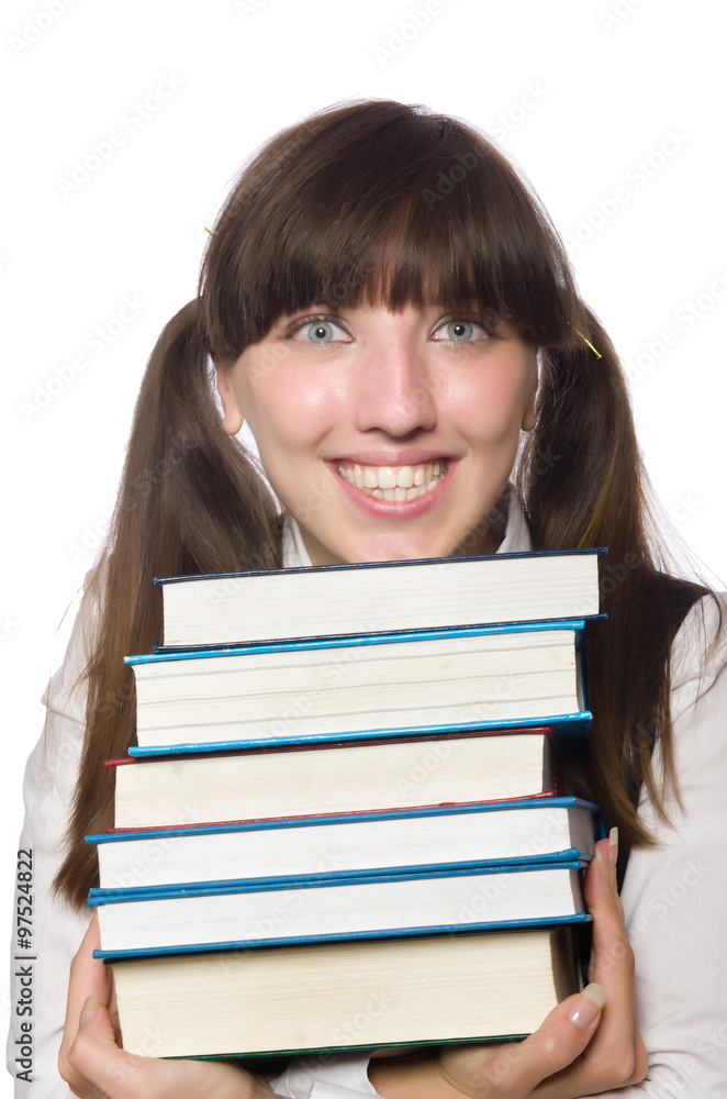 Funny nerd student isolated on white Funny nerd student isolated on white