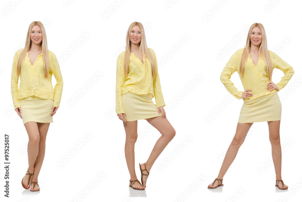 Collage of woman isolated on white Collage of woman isolated on white