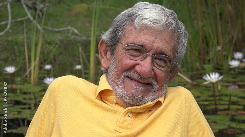 Happy Elderly Old Man Outdoors Happy Elderly Old Man Outdoors