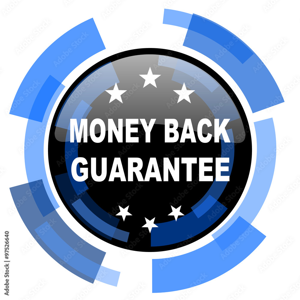 money back guarantee black blue glossy web icon money back guarantee black blue glossy web icon