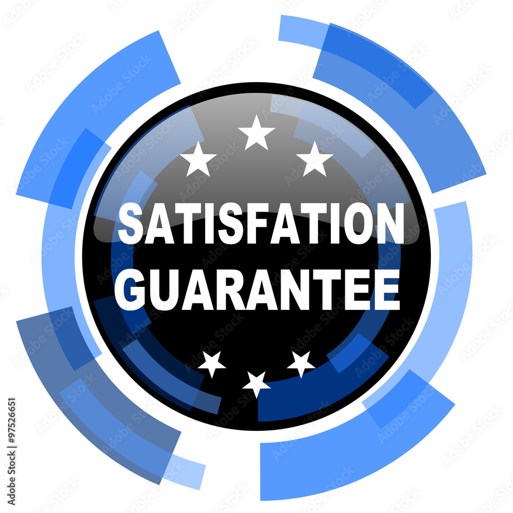 satisfaction guarantee black blue glossy web icon satisfaction guarantee black blue glossy web icon