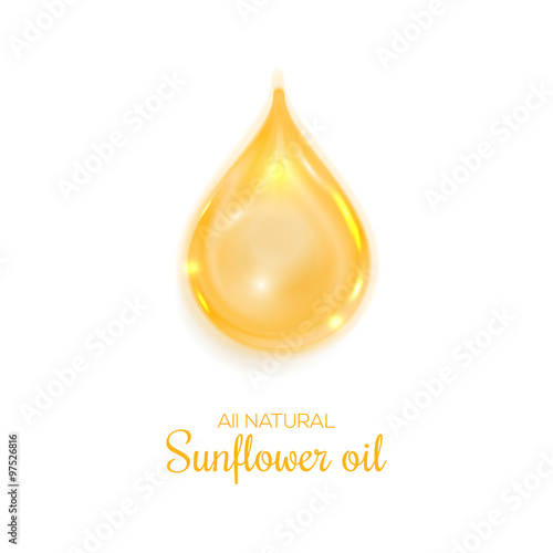 Drop of oil isolated on white background. Vector illustration