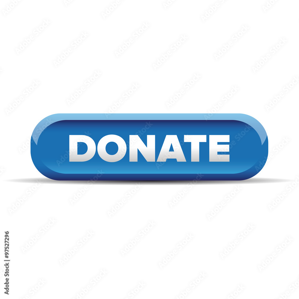 Donate button blue vector